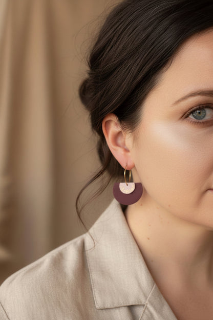 ELLERY DANGLES -frosted plum and rose gold