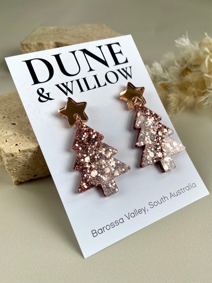 TREE DANGLES- rose gold