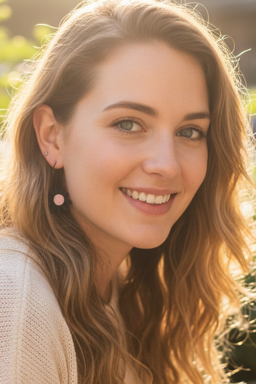 DAISY HOOPS- black and rose gold