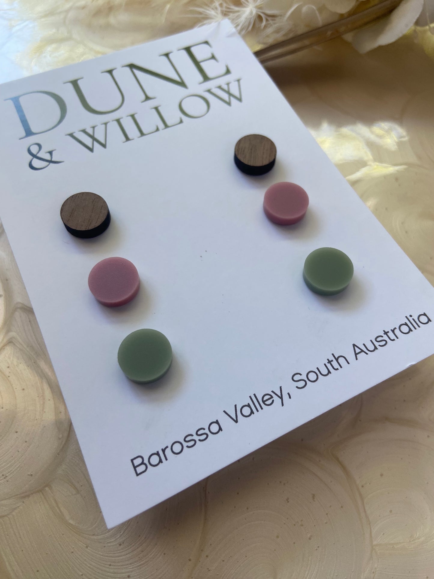 STUD PACK -walnut, rose and sage