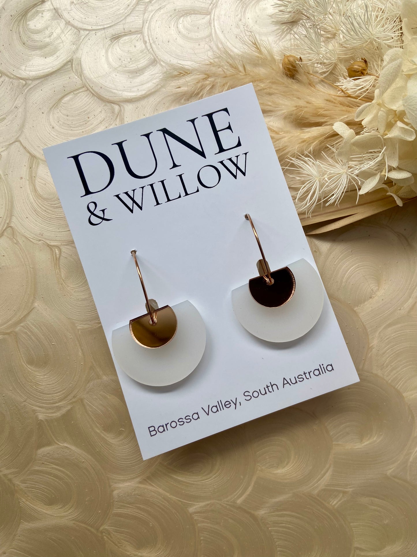 ELLERY DANGLES -frosted white and rose gold