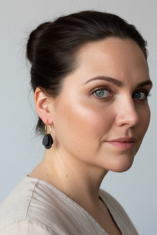 ELSIE HOOPS- white