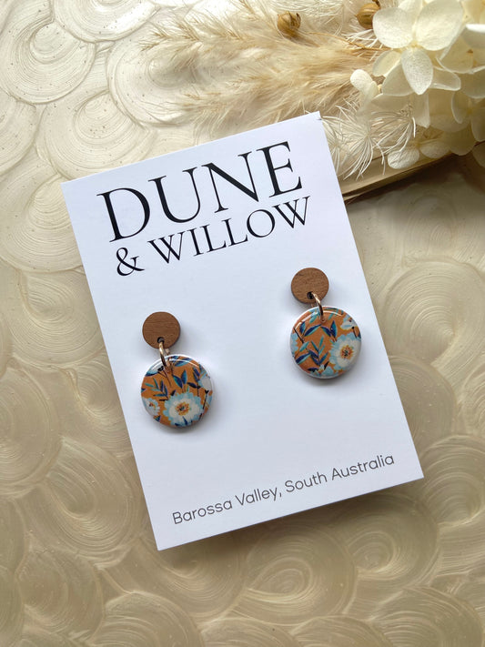 MUSTARD FLORAL small dangles