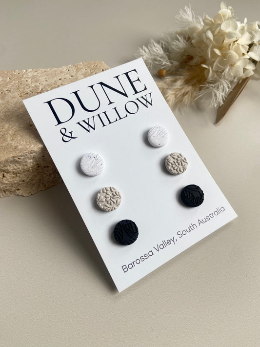 STUD PACK -white, natural, black