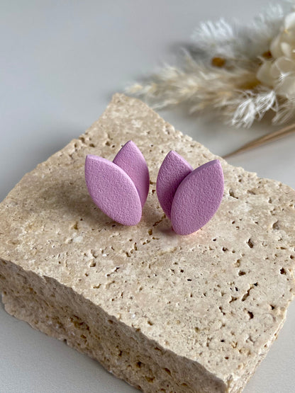 FLEUR STUDS- dusky pink