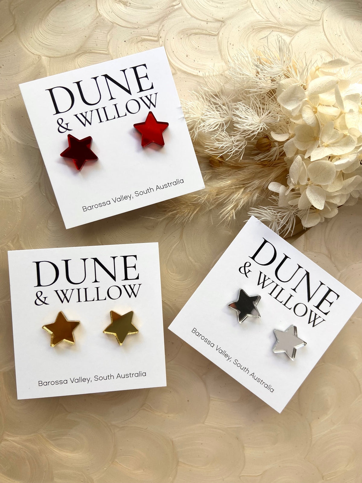 MIRROR XMAS STAR STUDS