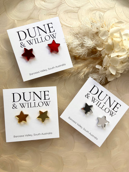 MIRROR XMAS STAR STUDS