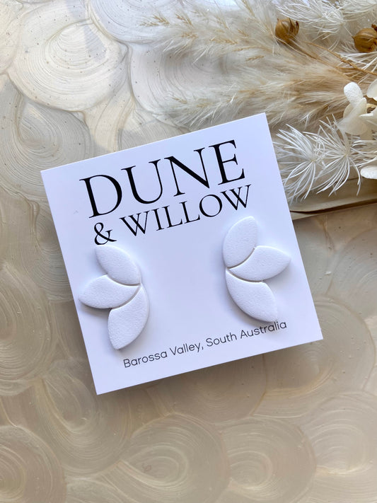 PETAL STUDS- white