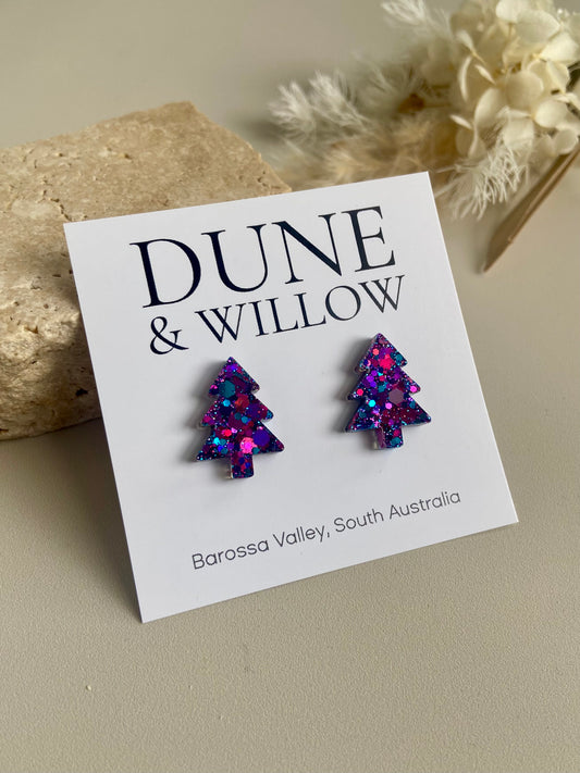TREE STUDS- mermaid sparkle