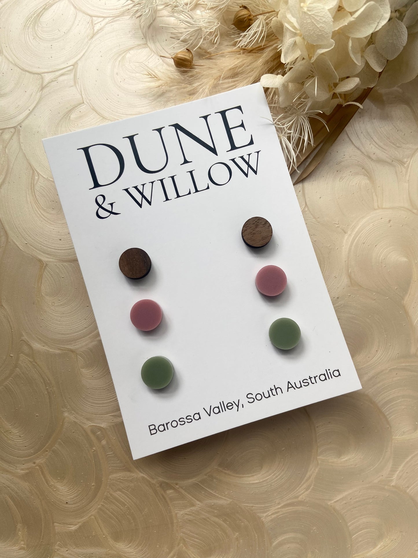 STUD PACK -walnut, rose and sage