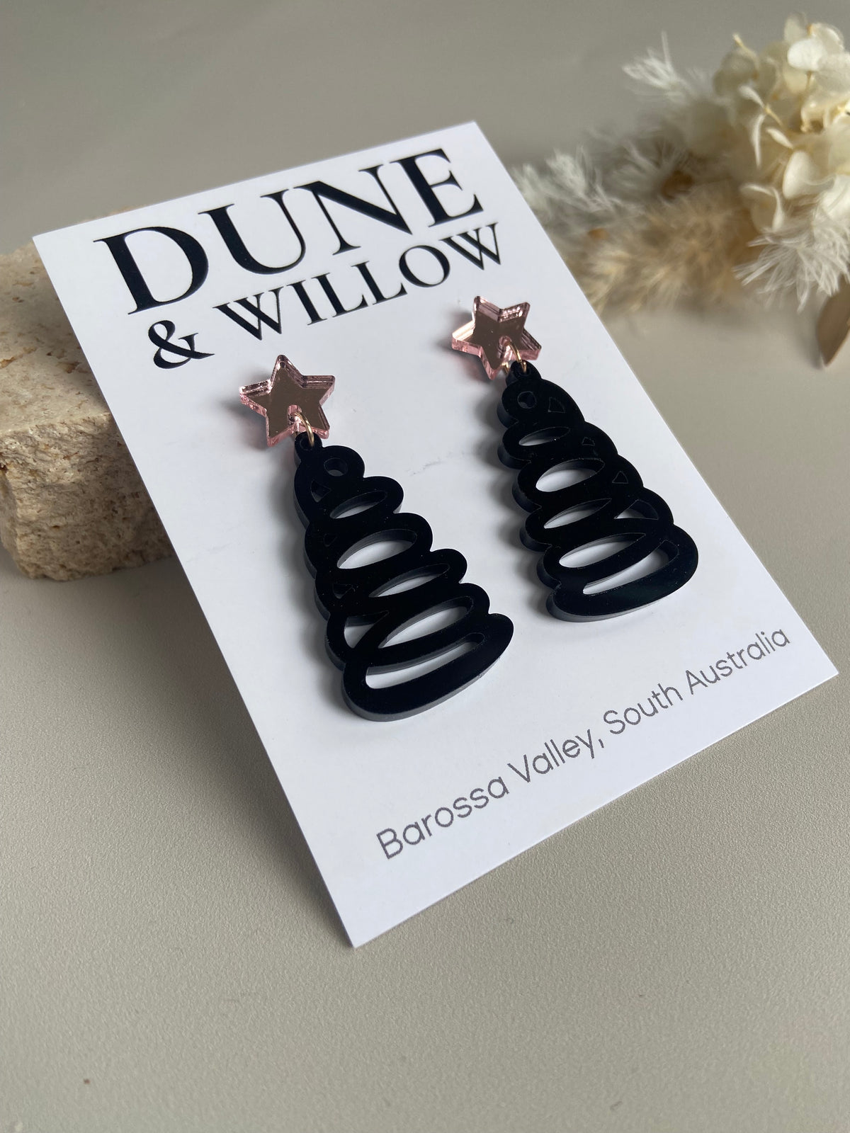 SQUIGGLE TREES- black & rose gold