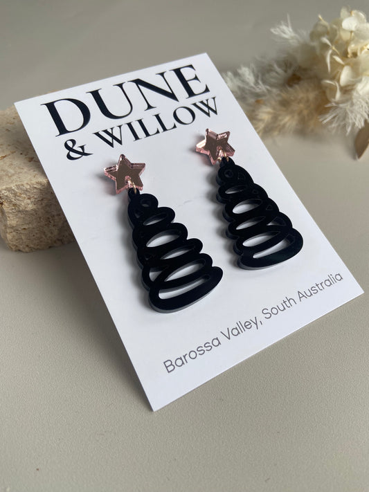 SQUIGGLE TREES- black & rose gold