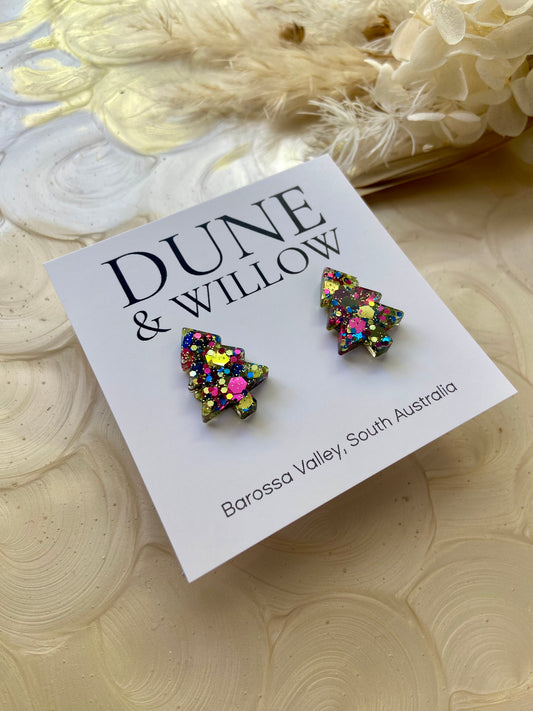 TREE STUDS- royal kaleidoscope
