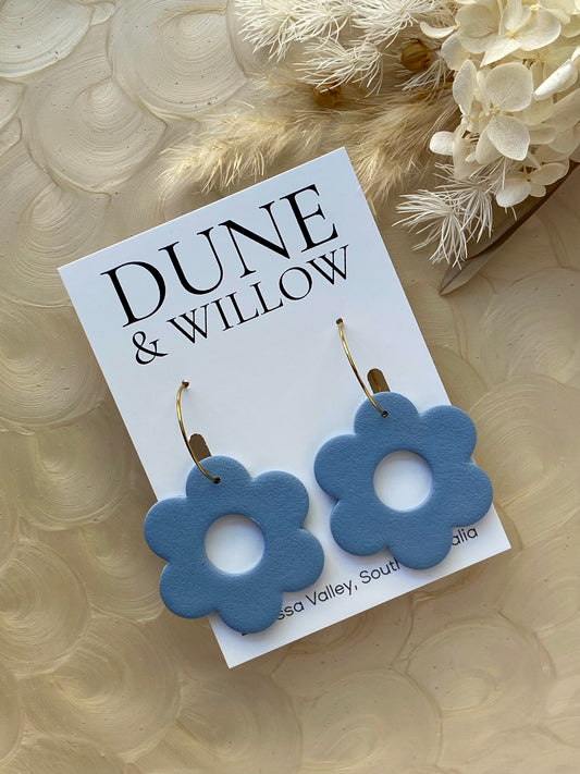 ROUND FLOWER HOOPS -blue