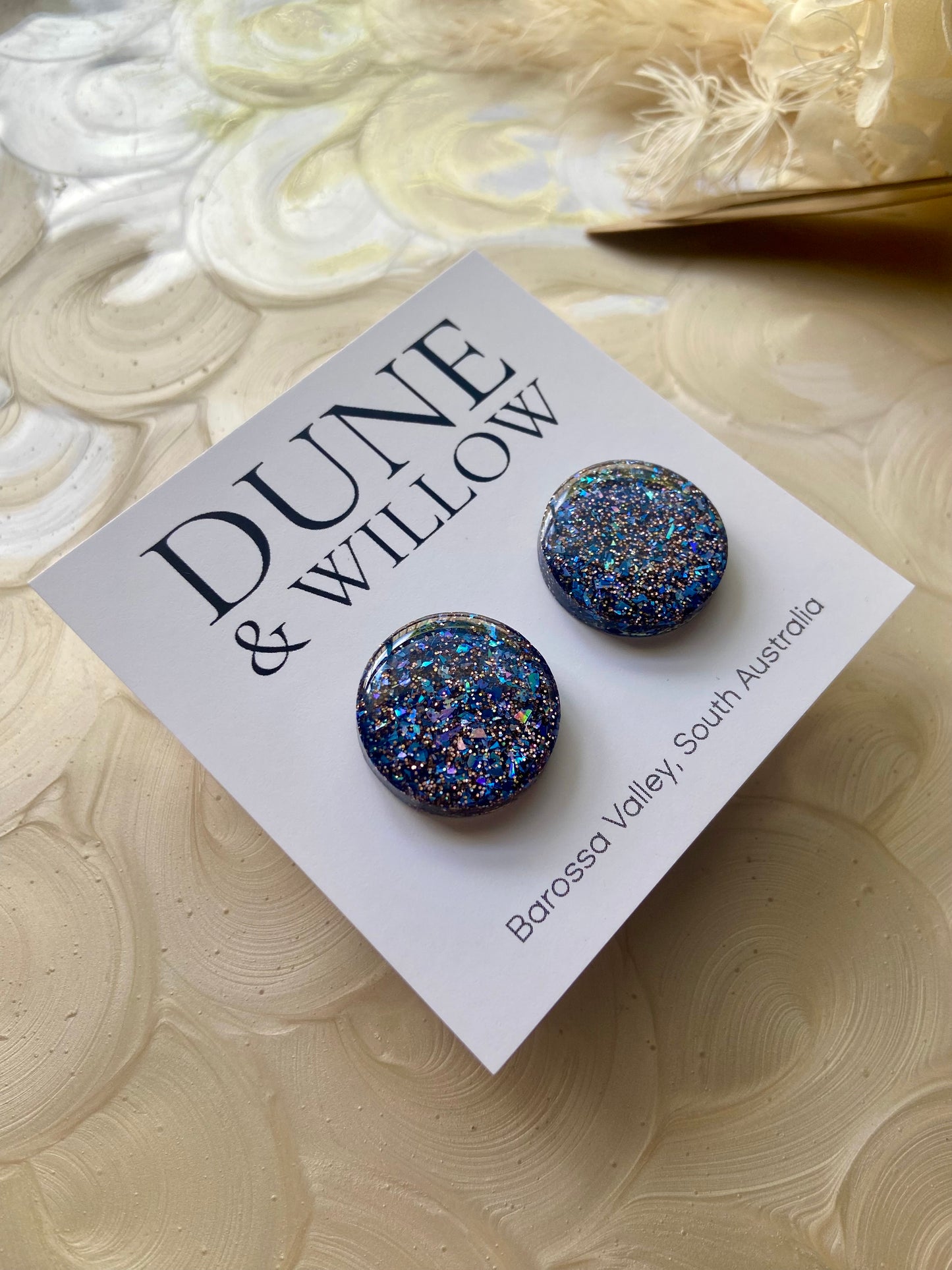 BLUE & COPPER STUDS -medium and large