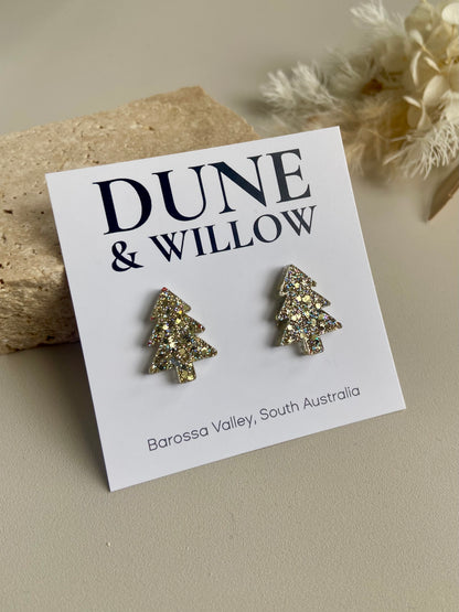 TREE STUDS -gold and silver