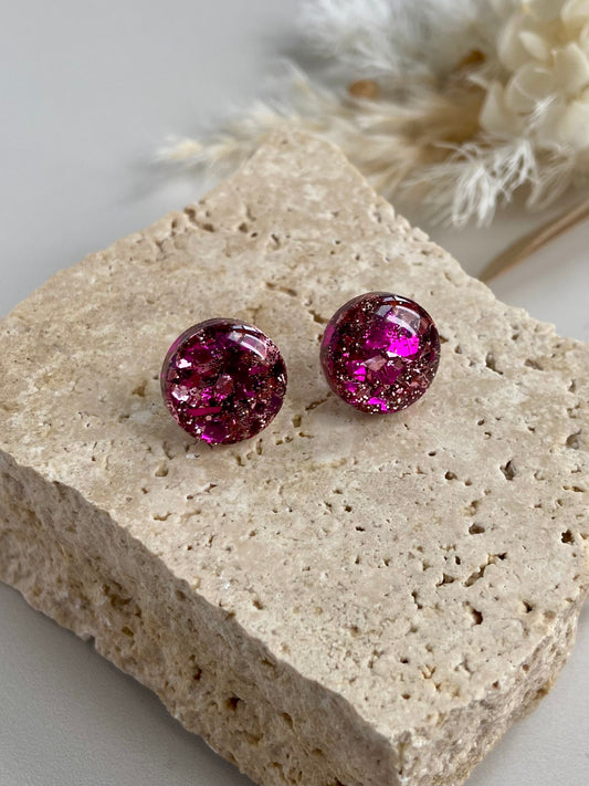 PINK SHIMMER STUDS -small