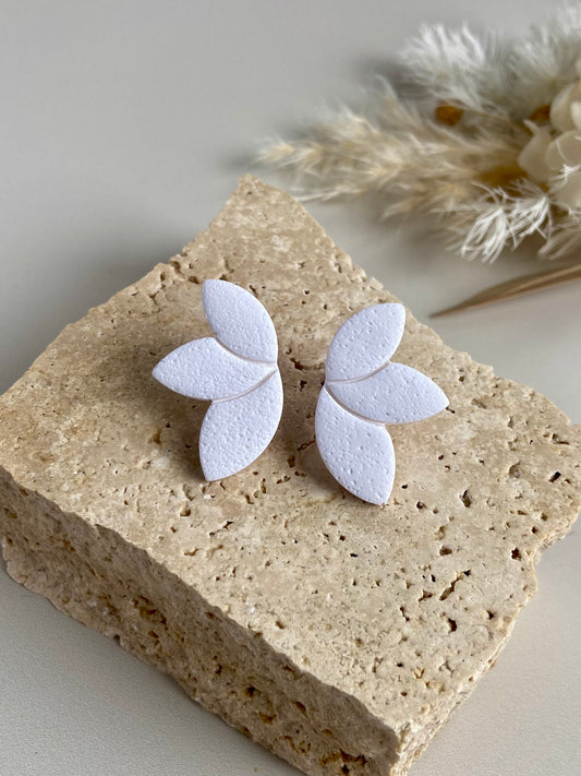 PETAL STUDS- white