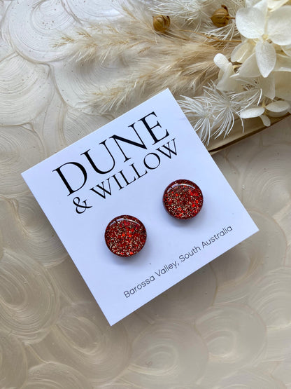 RED AND GOLD STUDS- small