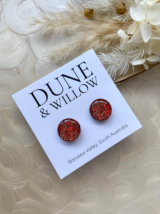 RED AND GOLD STUDS- small
