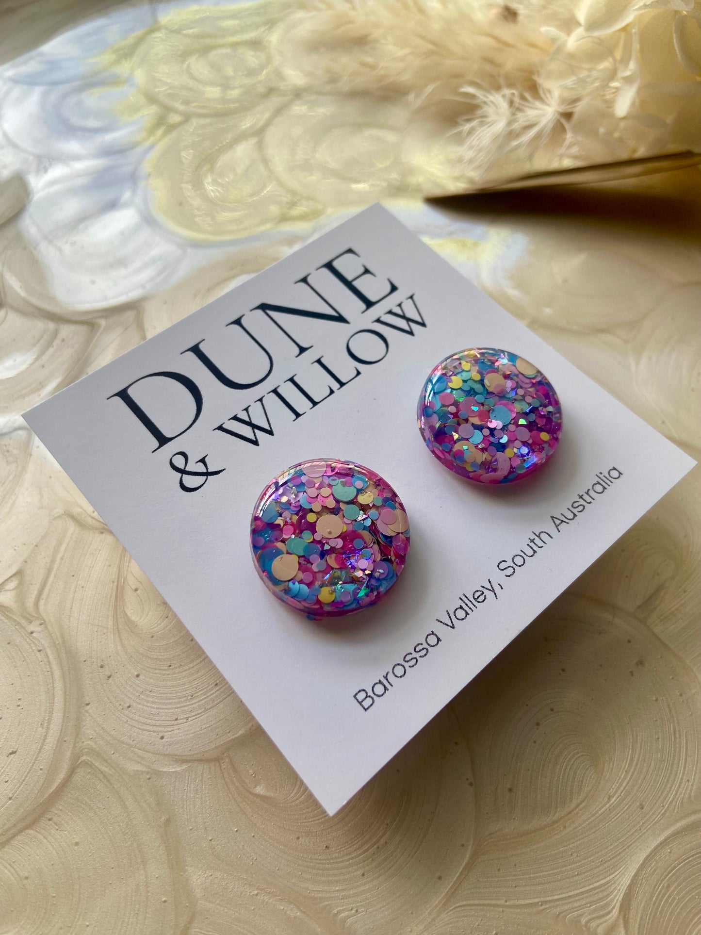 MERMAID CONFETTI STUDS -medium and large