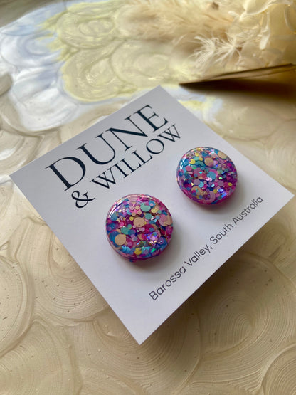 MERMAID CONFETTI STUDS -medium and large