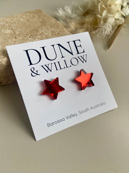 MIRROR XMAS STAR STUDS
