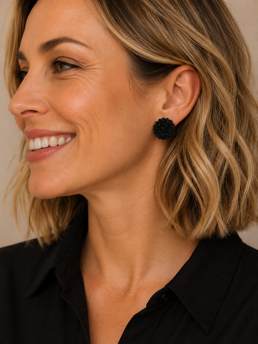 DAHLIA STUDS- black