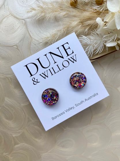 PURPLE AND GOLD STUDS- small