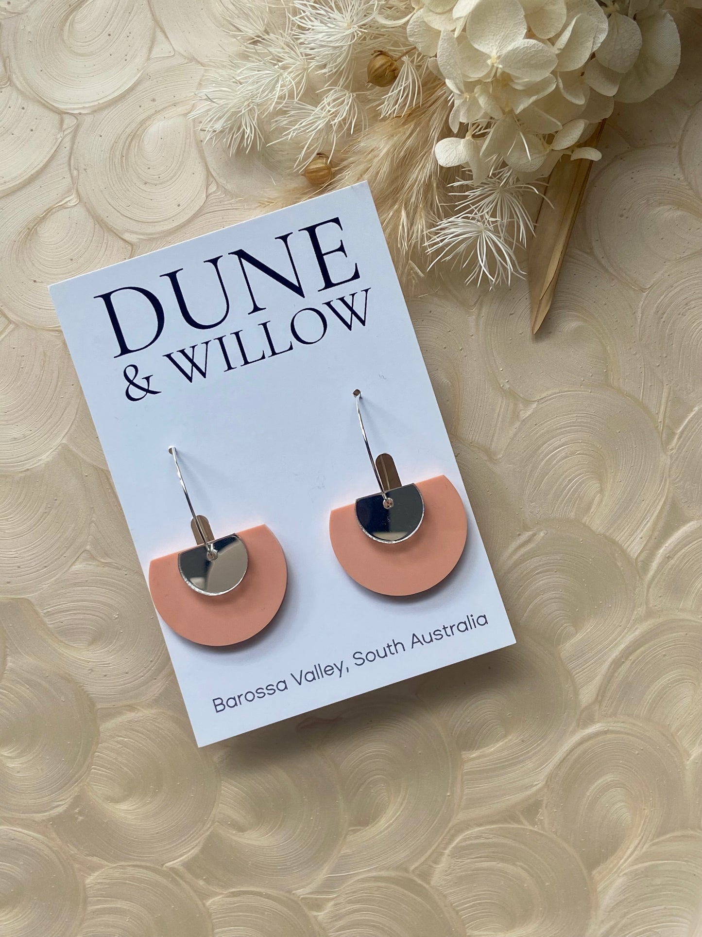ELLERY DANGLES -peach and sliver