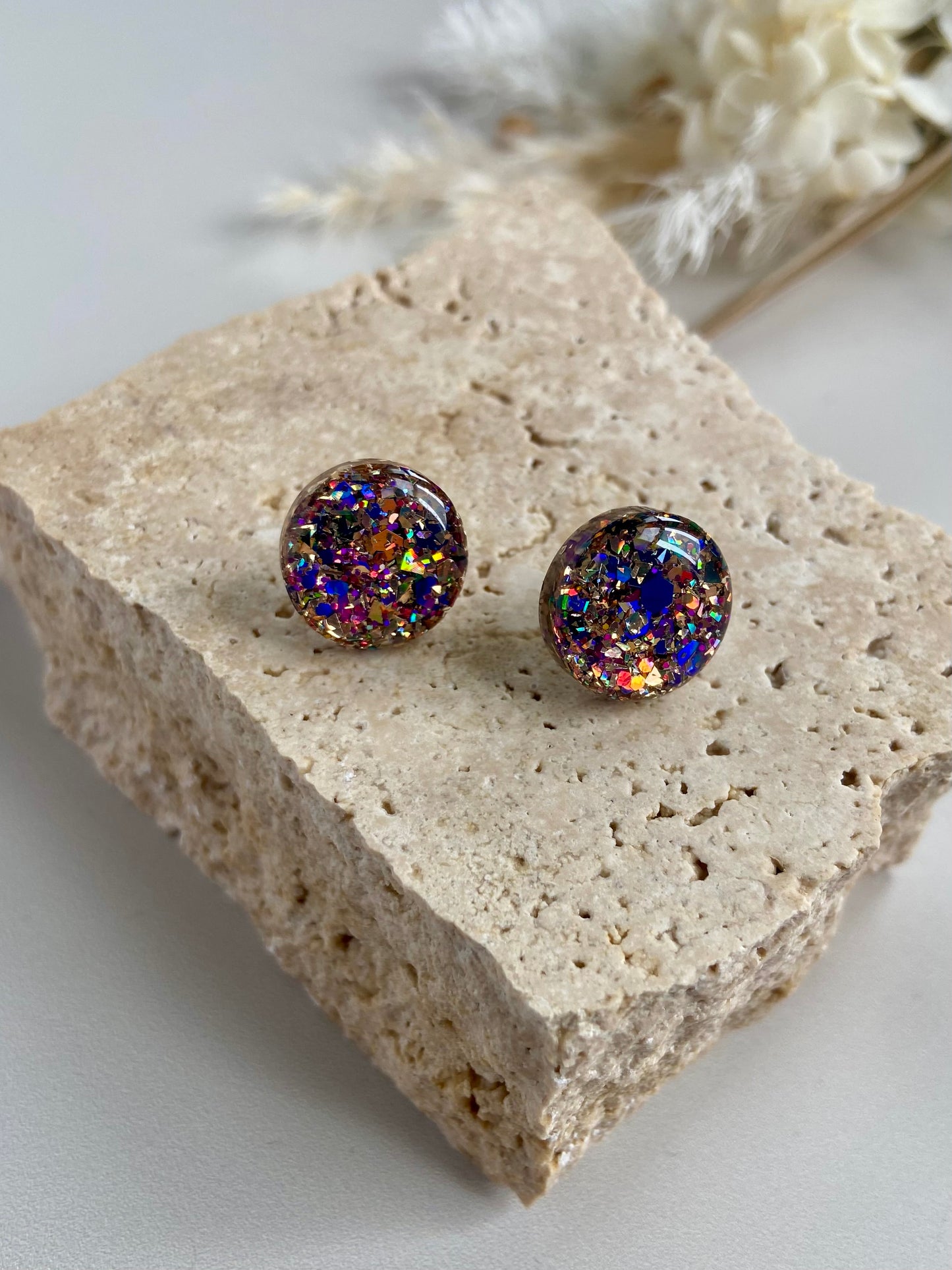PURPLE AND GOLD STUDS- small